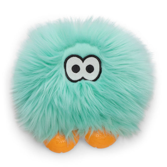 Front view of Rolf Rowdies plush dog toy in seafoam by West Paw