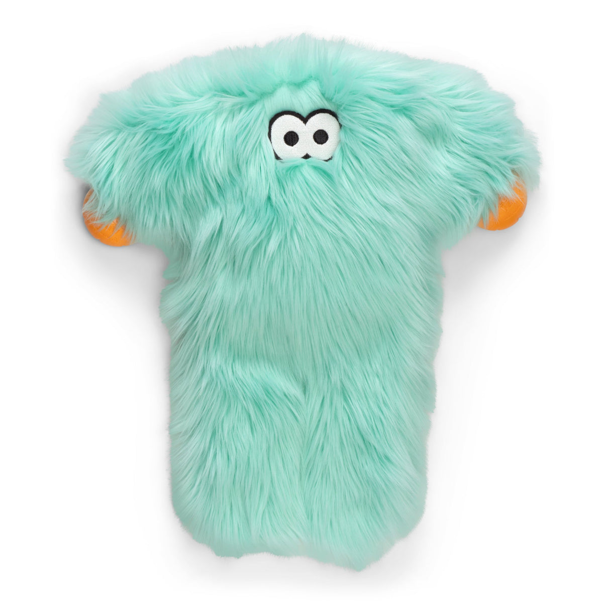 Front view of Bjorn Rowdies plush dog toy in seafoam