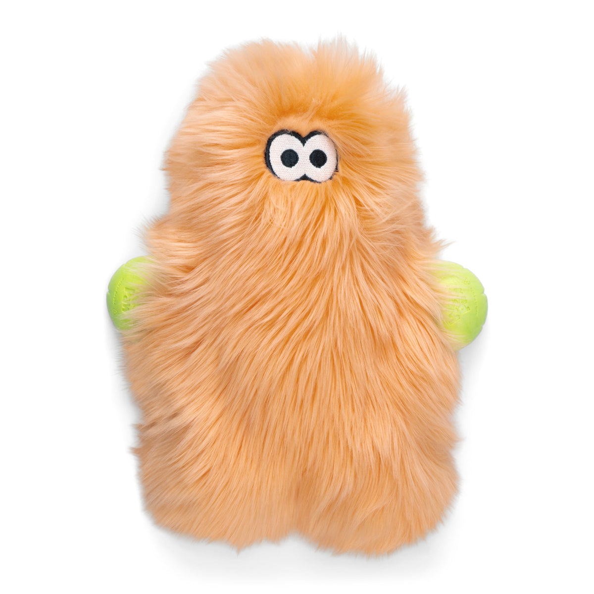 Vista frontal de el juguete de peluche Rowdies Olaf para perros en color Melón