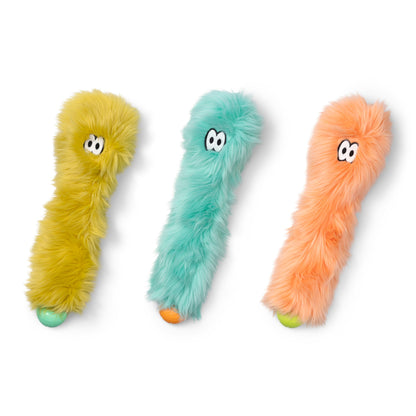 Group view showing Sven Rowdies plush dog toy options in citrus, melon and seafoam