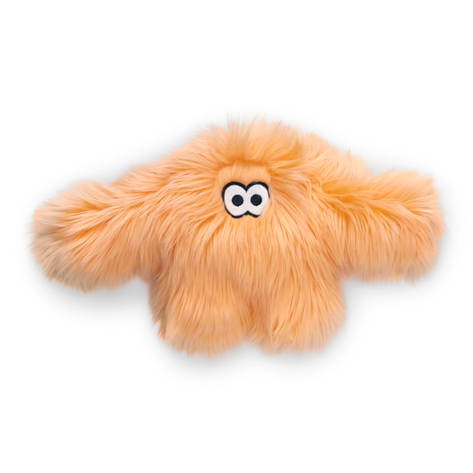 Front view of Signe Rowdies plush dog toy in melon by West Paw