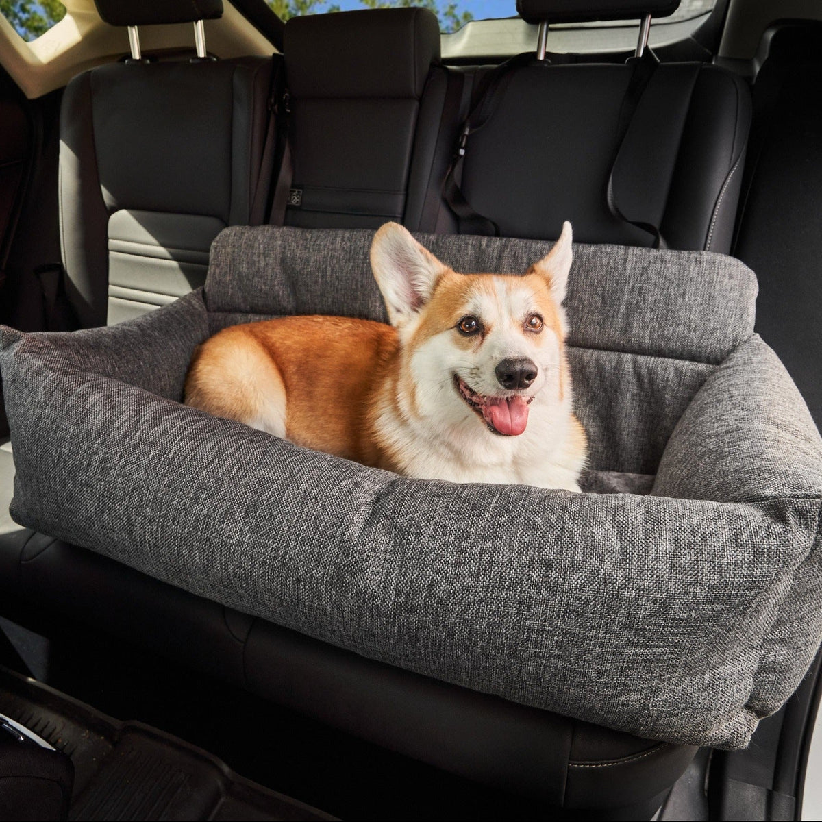 PupProtector performance tweed memory foam dog car bed