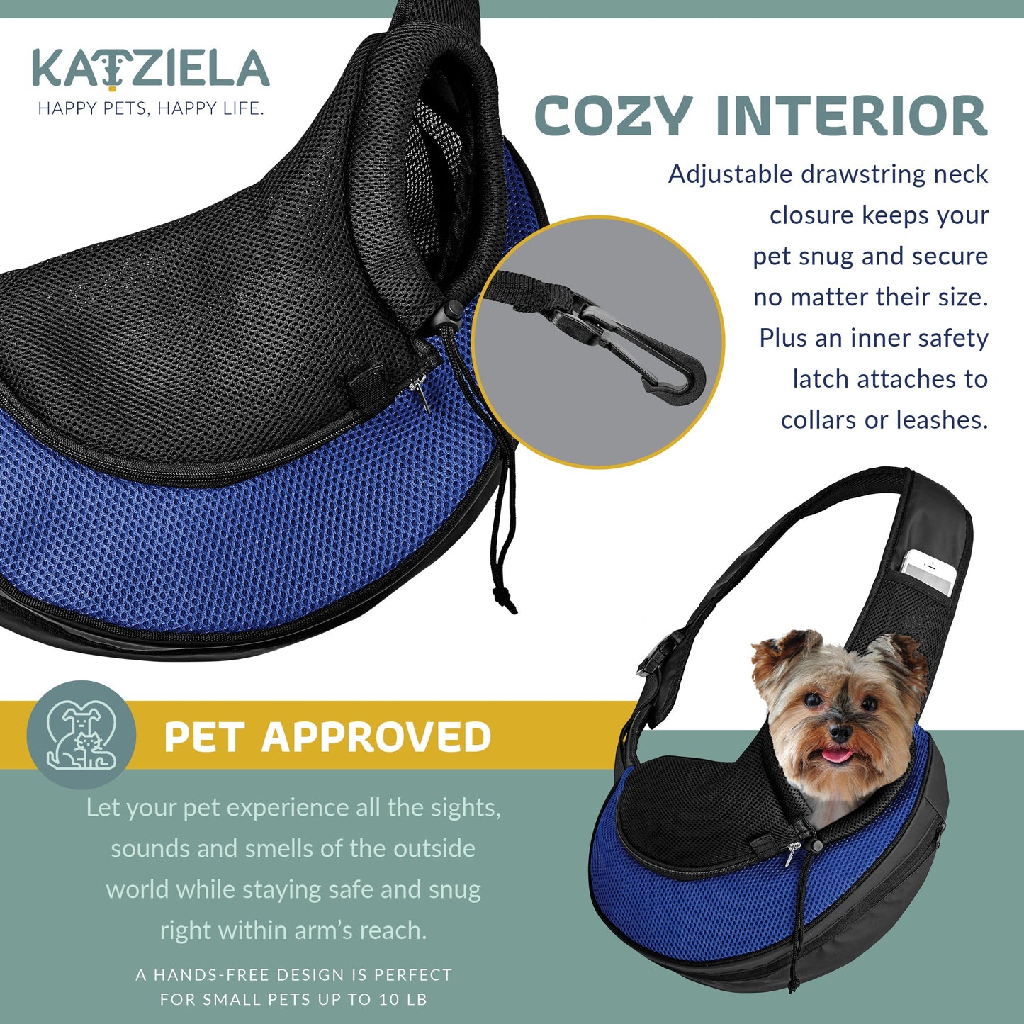 Bolsa bandolera expandible para mascotas pequeñas