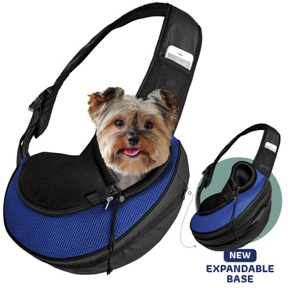 Bolsa bandolera expandible para mascotas pequeñas