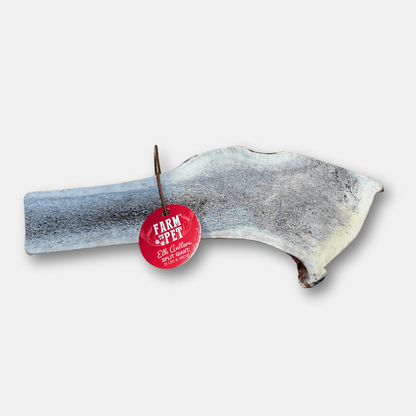 Front product view of Farm To Pet split giant elk antler dog chew