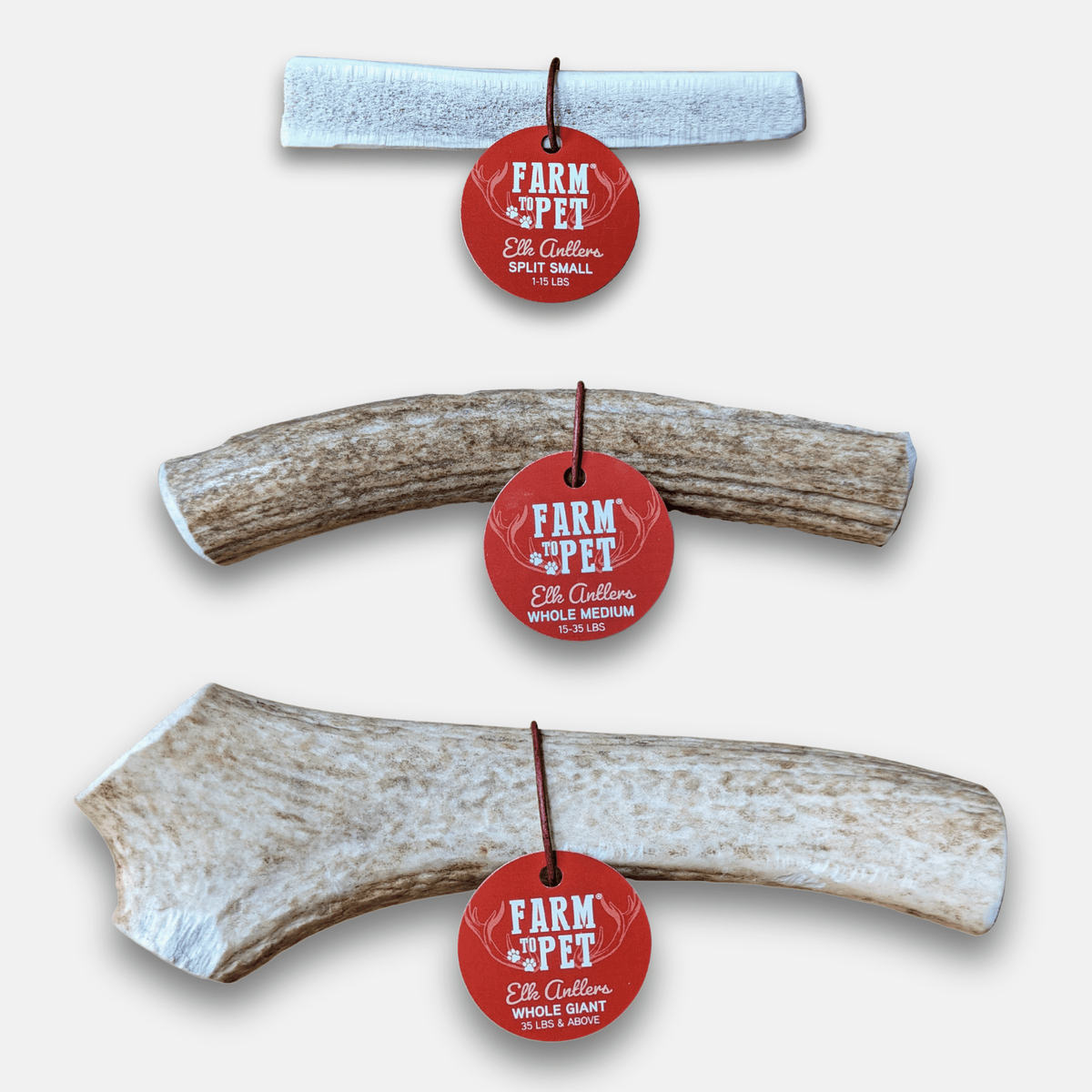 Front product view of Farm To Pet elk antler dog chew