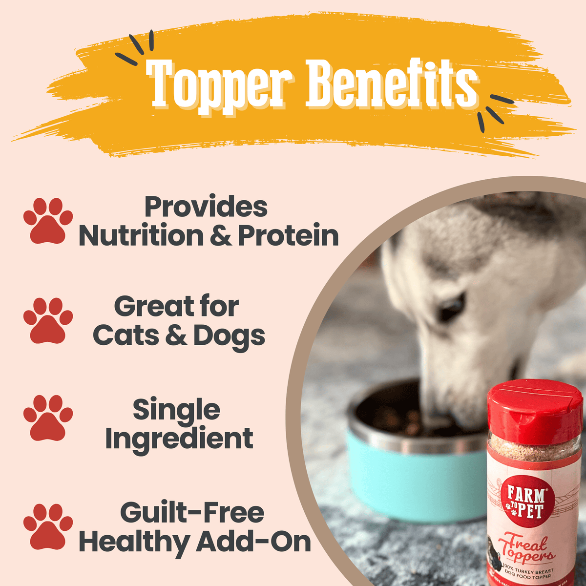 Farm To Pet Turkey Treat Topper benefits