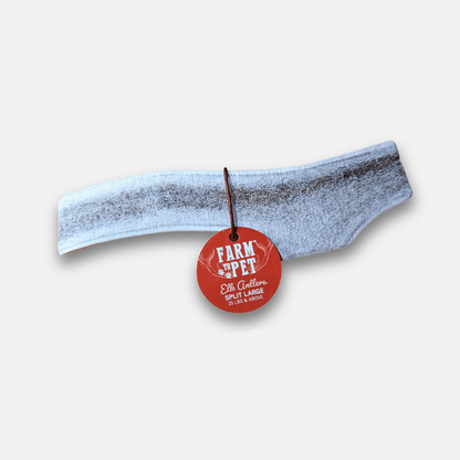 Front product view of Farm To Pet split large elk antler dog chew