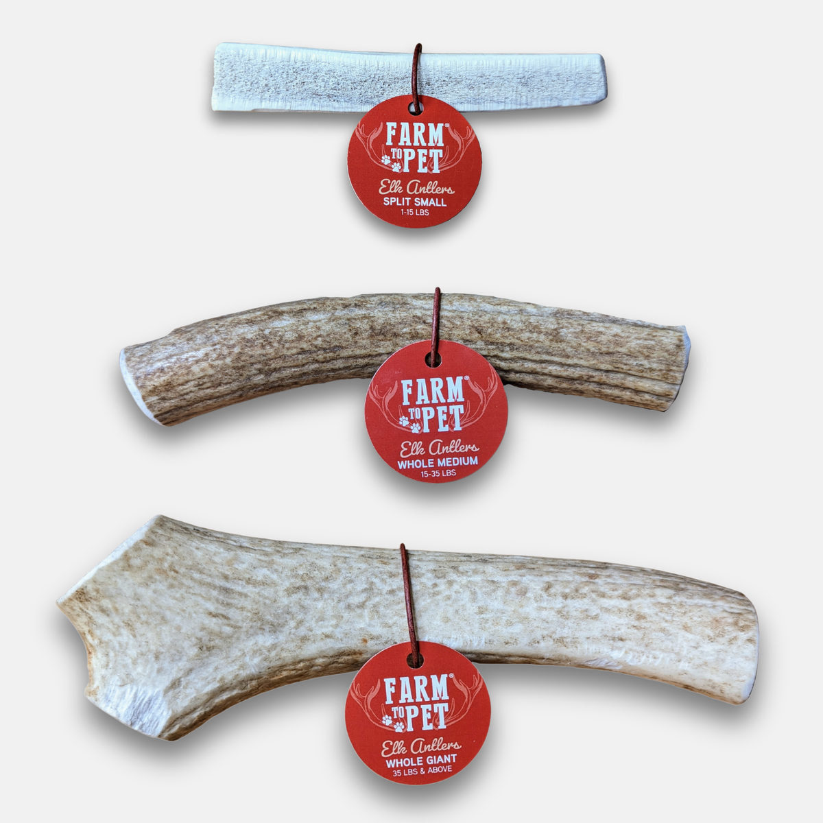 Front product view of Farm To Pet elk antler dog chew