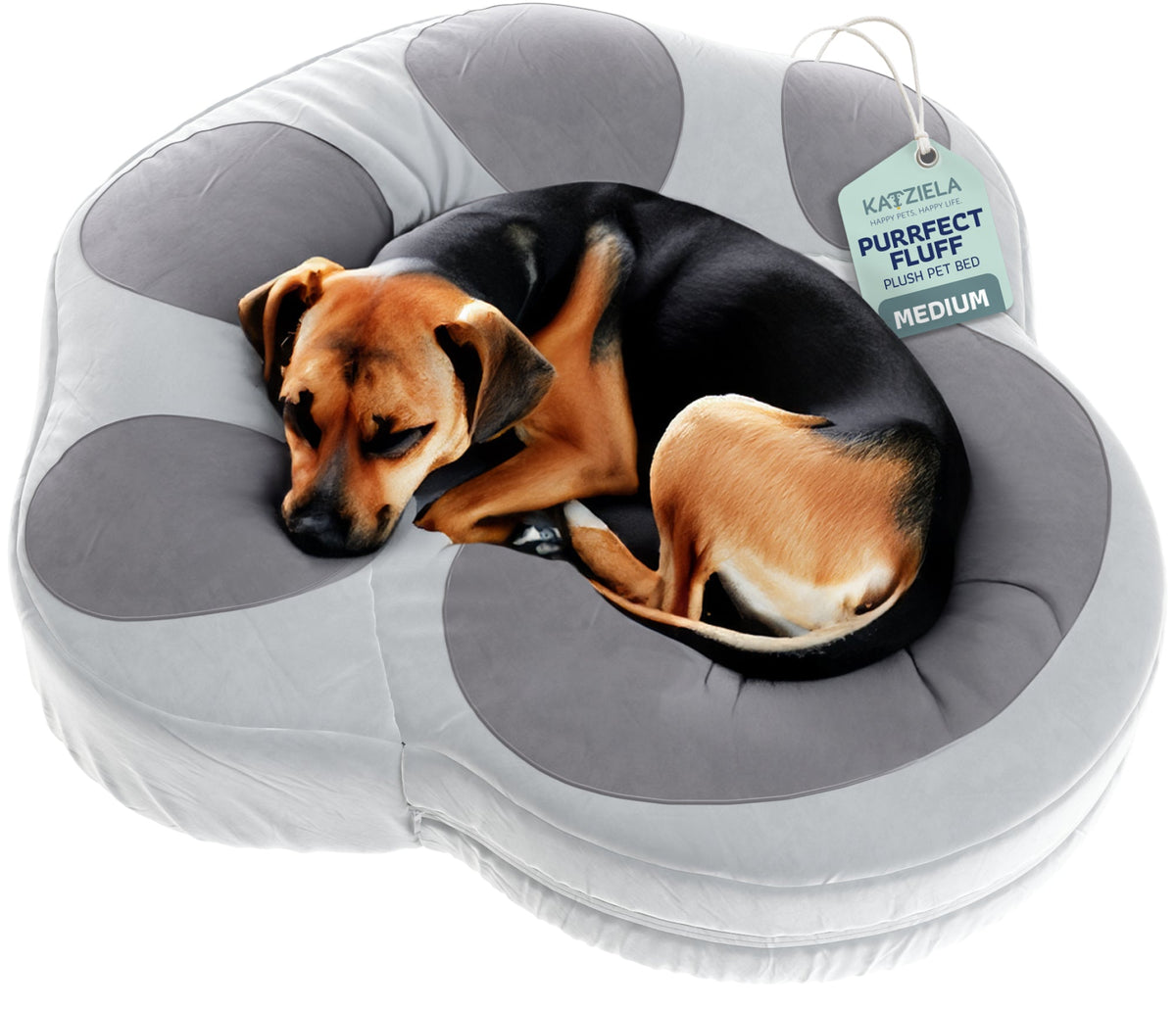 Additional view of Paw-Shaped Pet Bed in grey — view 2
