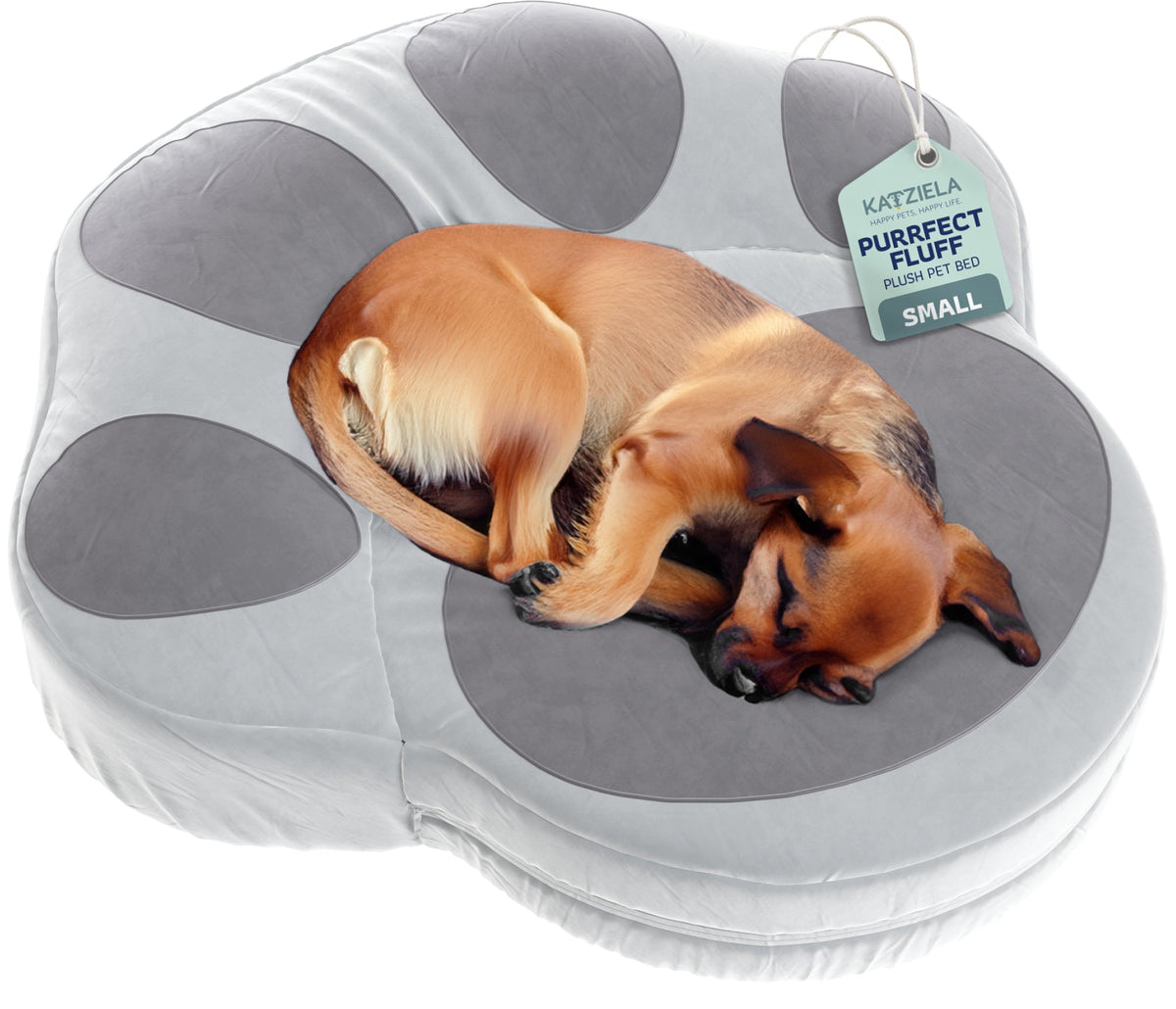 Additional view of Paw-Shaped Pet Bed in grey