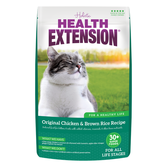 Front packaging view of Health Extension Chicken & Brown Rice Recipe