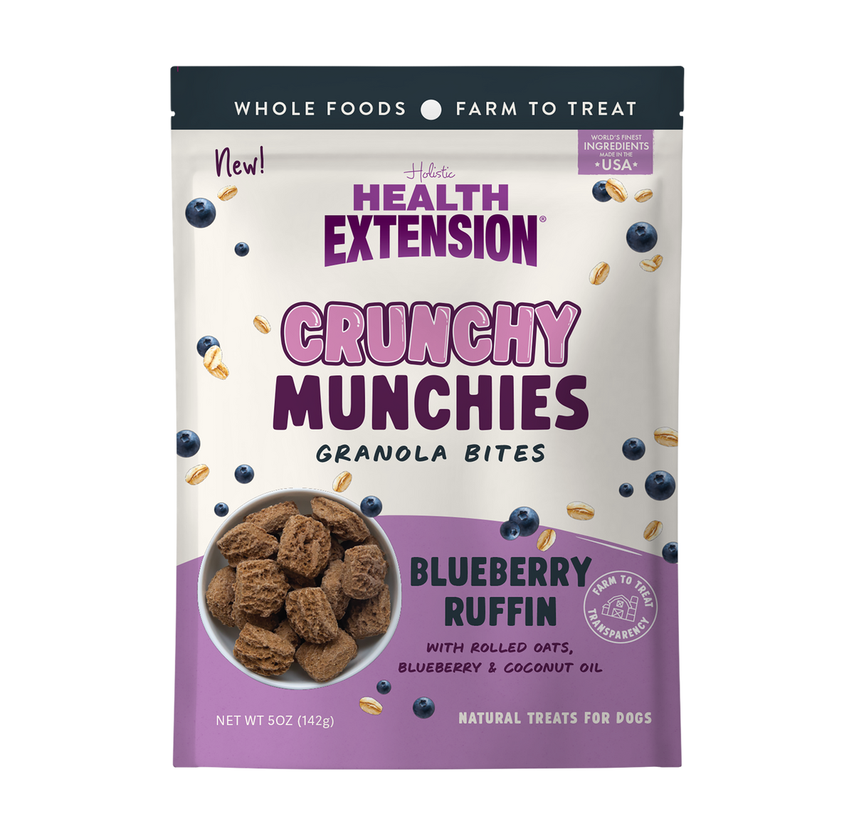 Crunchy Munchies Granola Bites - Blueberry Ruffin - frente del envase
