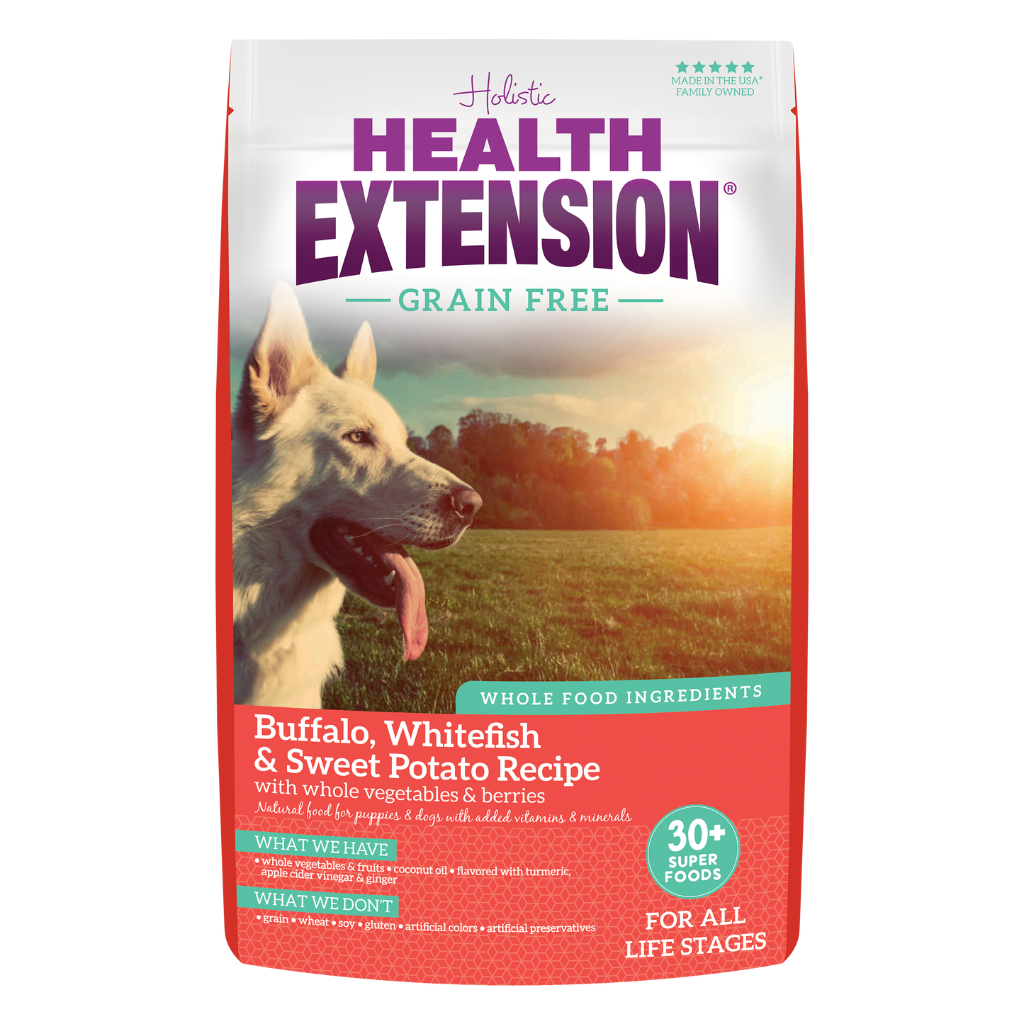Health Extension Grain Free Buffalo, Whitefish & Sweet Potato Recipe dog food