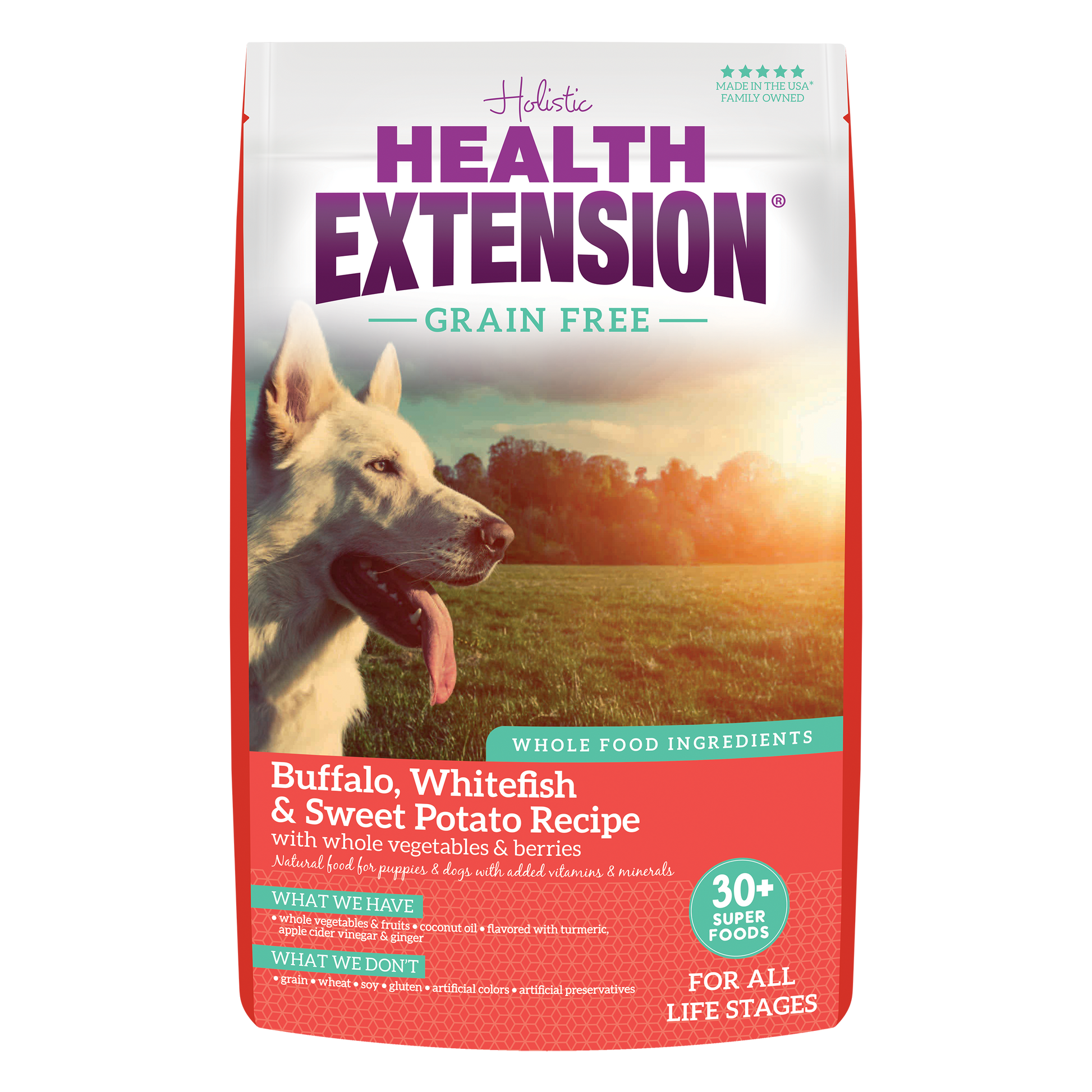 Health Extension Grain Free Buffalo, Whitefish & Sweet Potato Recipe dog food