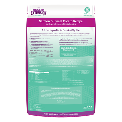 Back of Grain-Free Salmon & Sweet Potato Recipe bag
