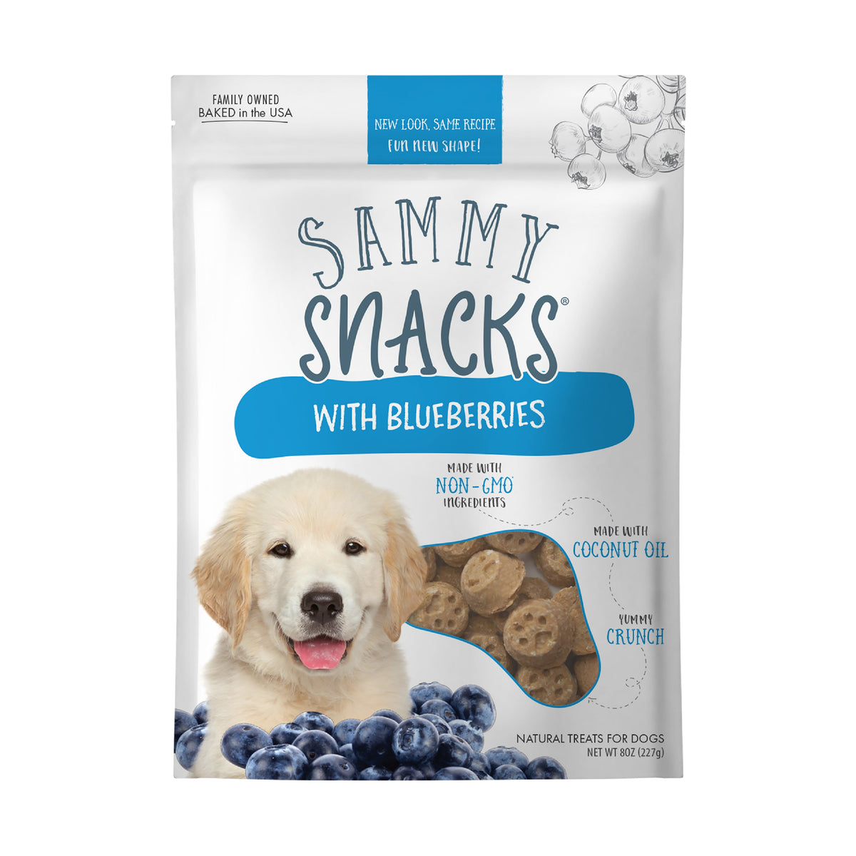 Health Extension Sammy Snacks with Blueberries dog treats package