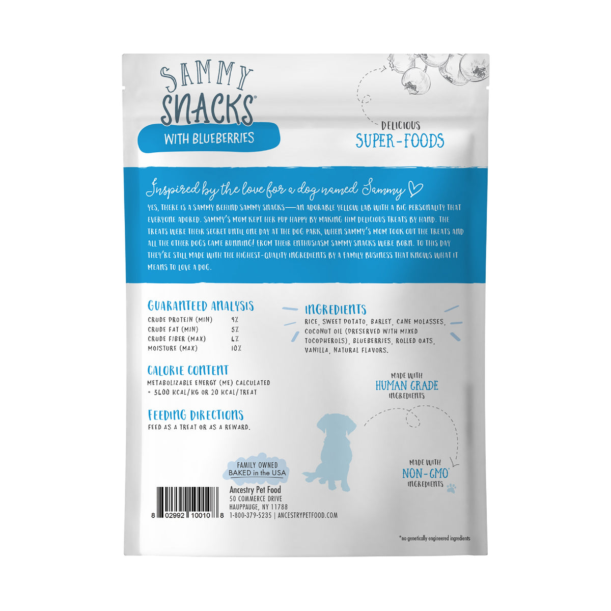 Sammy Snacks with Blueberries package detail