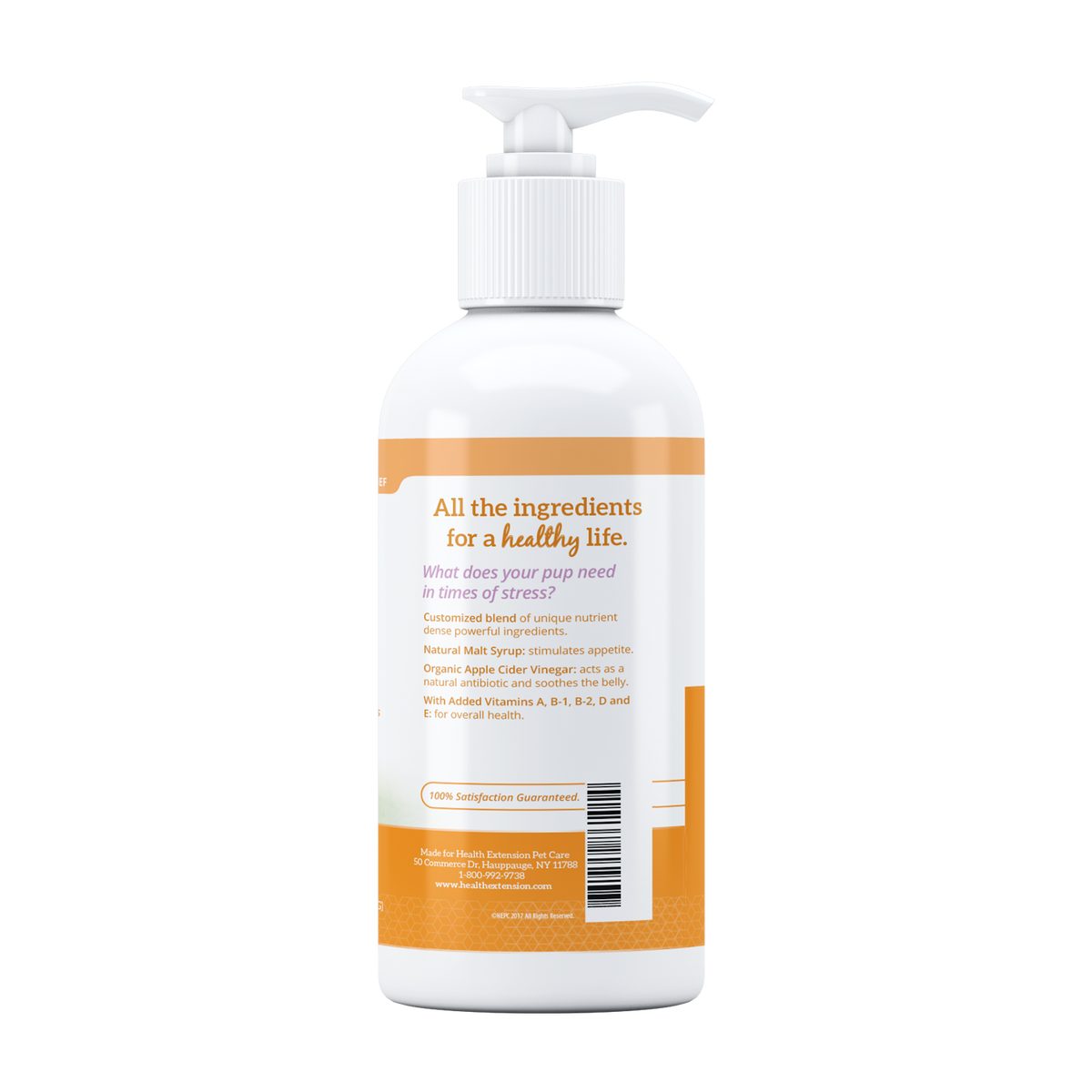 Side label of Health Extension Appetite + Energy Stress Relief Supplement
