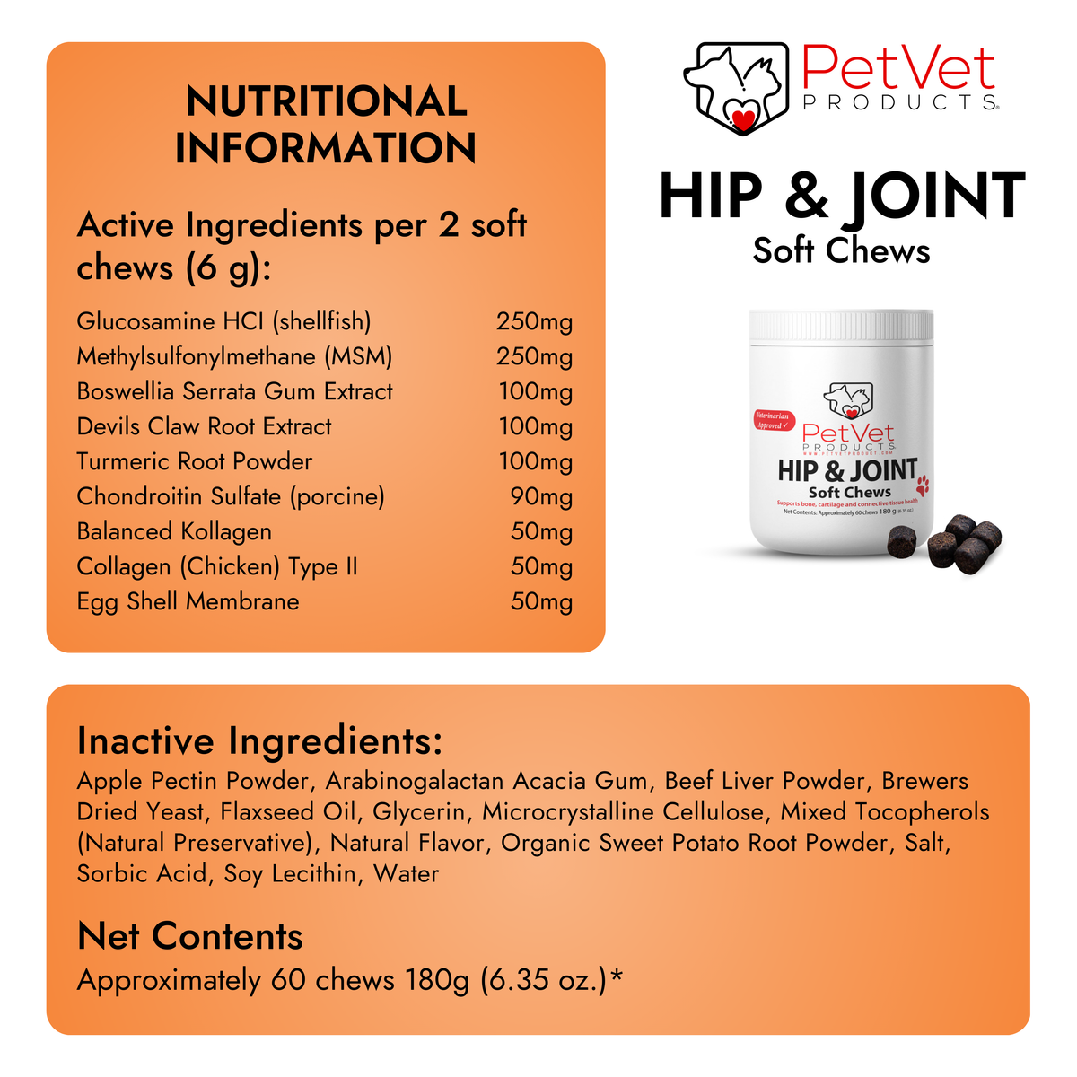 Pet Vet Products® Hip & Joint Soft Chews for Dogs - 60 Count product feature image 6 of 6