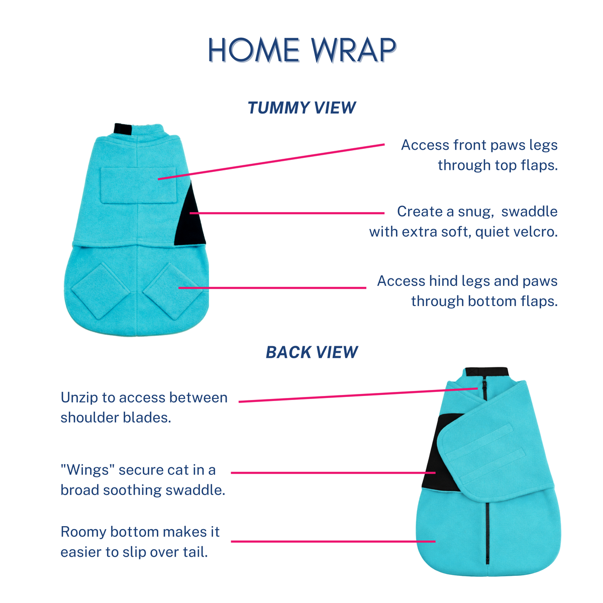 Surtido de tallas y colores del Home Cat Wrap
