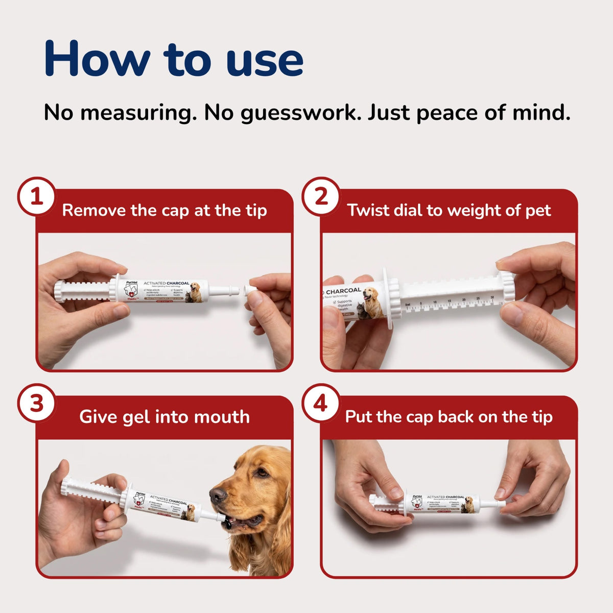 Imagen de características de PetVet Medic® Jeringa de carbón activado para perros y gatos - 30 mL, 5 de 14
