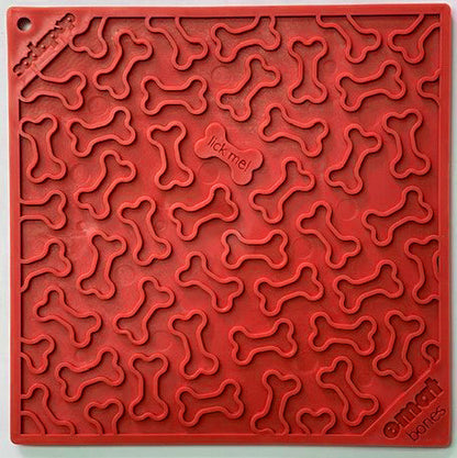 Red SodaPup Bones eMat enrichment licking mat