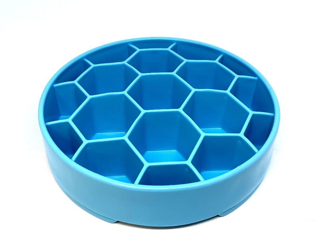 Deep Slow-Feeder Dog Bowl - Honeycomb