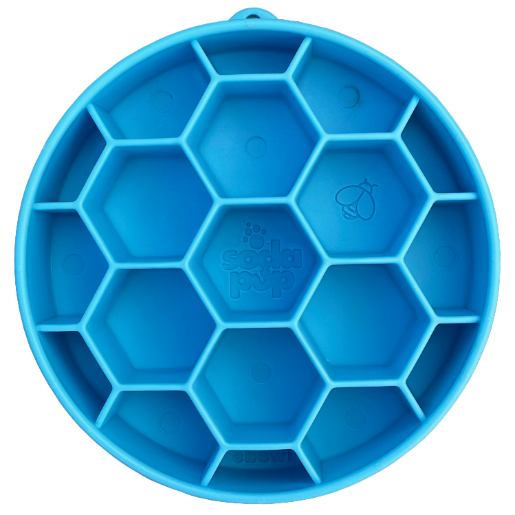 Deep Slow-Feeder Dog Bowl - Honeycomb