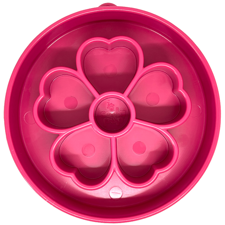 Deep Slow-Feeder Dog Bowl - Flower