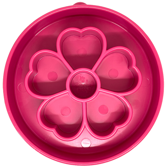 Deep Slow-Feeder Dog Bowl - Flower