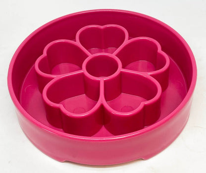 Deep Slow-Feeder Dog Bowl - Flower