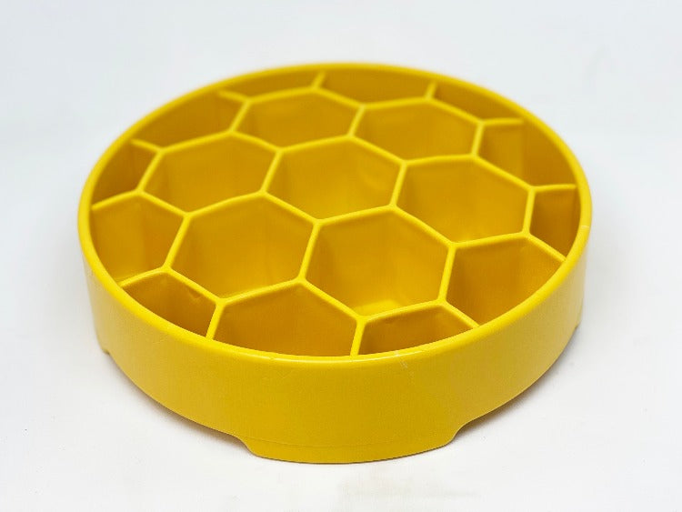 Deep Slow-Feeder Dog Bowl - Honeycomb