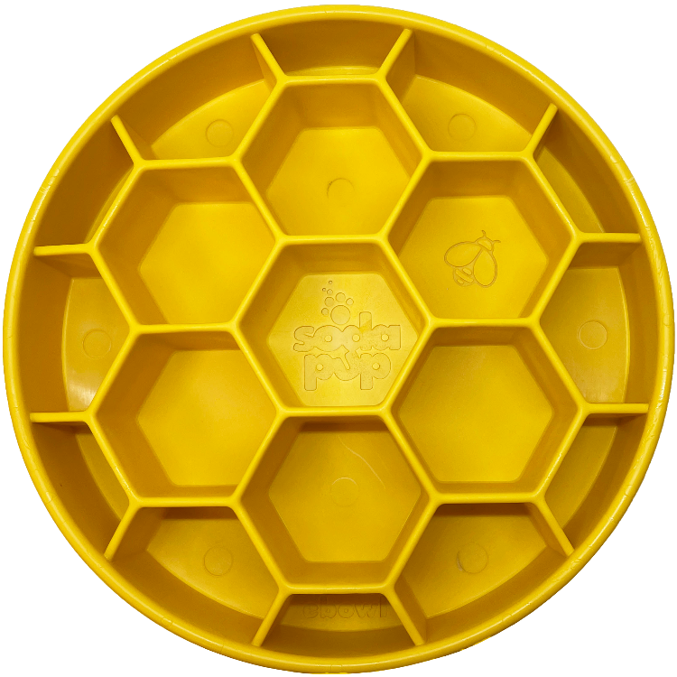 Deep Slow-Feeder Dog Bowl - Honeycomb