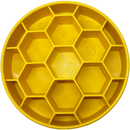 Deep Slow-Feeder Dog Bowl - Honeycomb