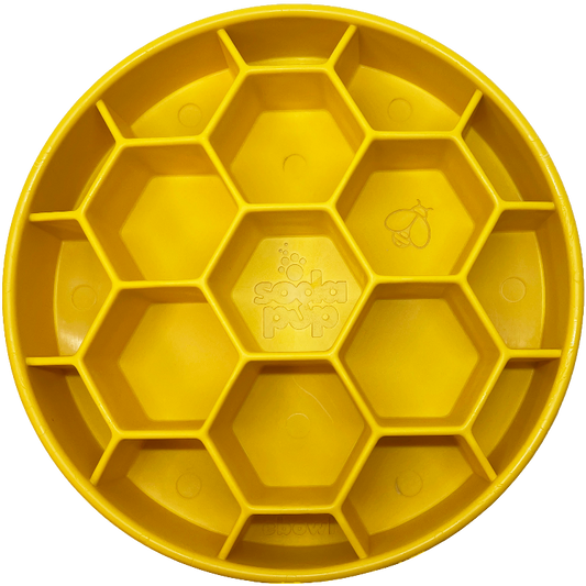 Deep Slow-Feeder Dog Bowl - Honeycomb