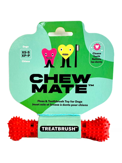 Natural Rubber Bone Oral Care Toy for Dogs - 25 lb & Under product information graphic 1