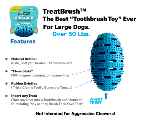 Natural Rubber Football Oral Care Toy for Dogs - Over 50 lb product information graphic 2