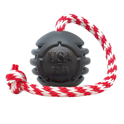 SodaPup USA-K9 Magnum Stars and Stripes black rubber dog toy