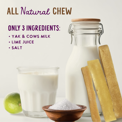 Health Extension Yak Cheese Chew product benefits graphic