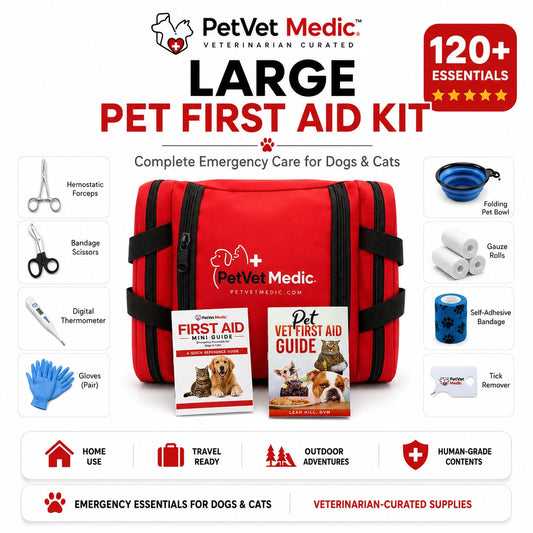 Imagen del producto PetVet Medic® Kit grande de primeros auxilios para mascotas - 120+ piezas