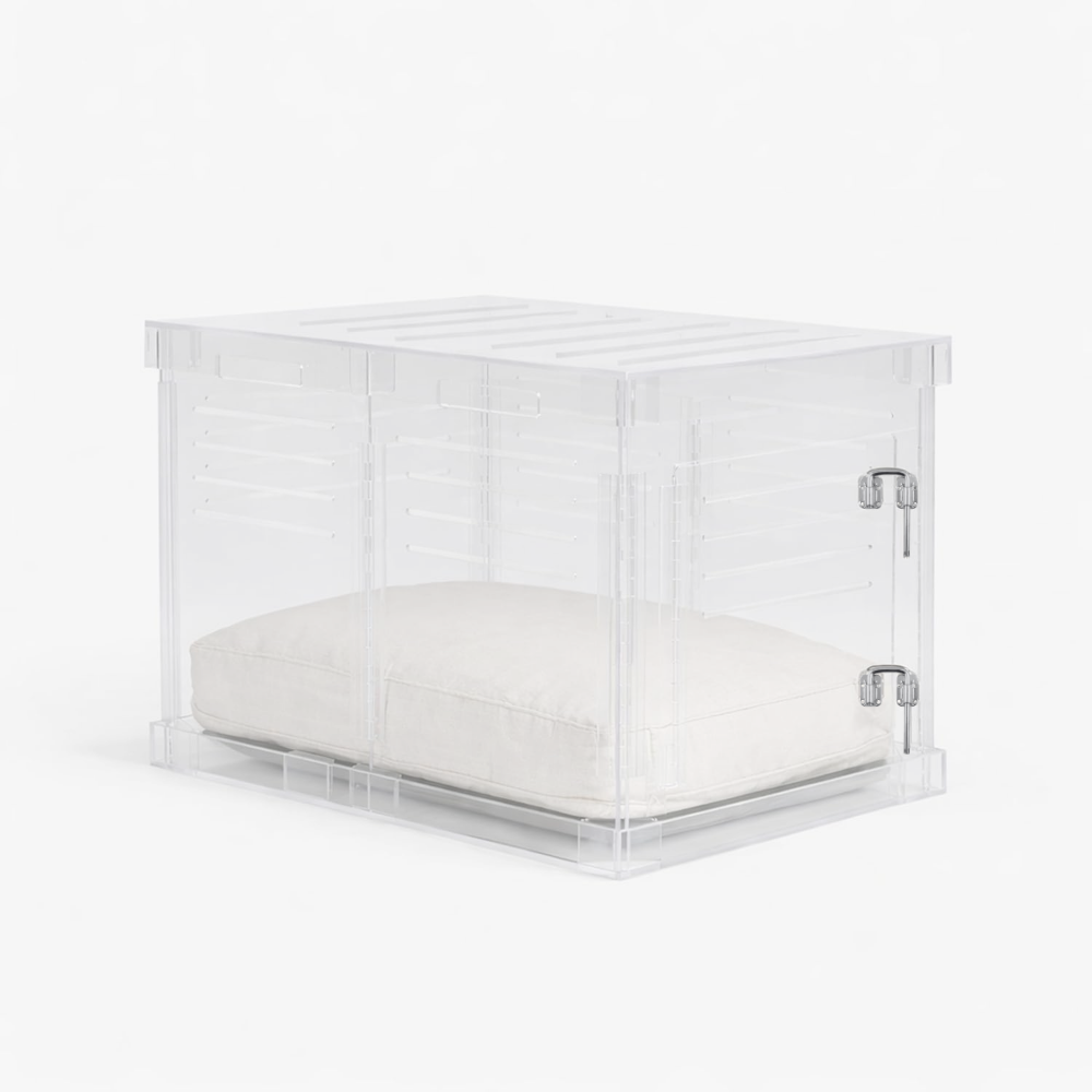 Linen cushion option for Hiddin Small Clear Pet Crate