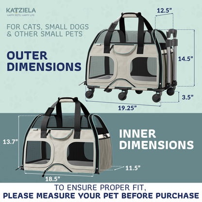 Luxury Rider Rolling Pet Carrier