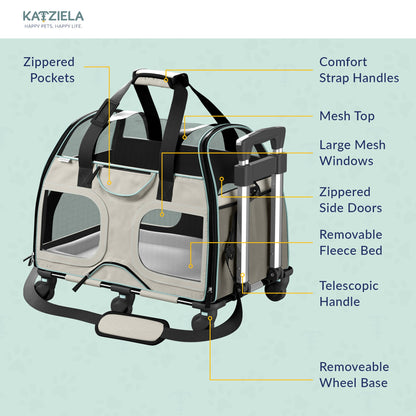 Luxury Rider Rolling Pet Carrier
