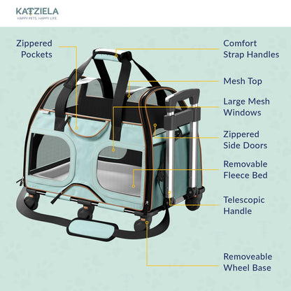Luxury Rider Rolling Pet Carrier