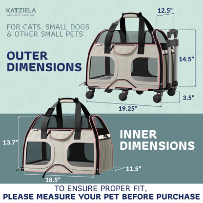 Luxury Rider Rolling Pet Carrier
