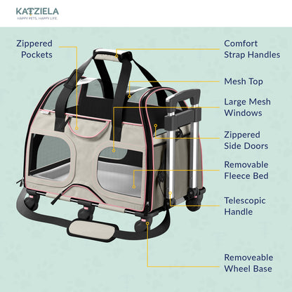 Luxury Rider Rolling Pet Carrier