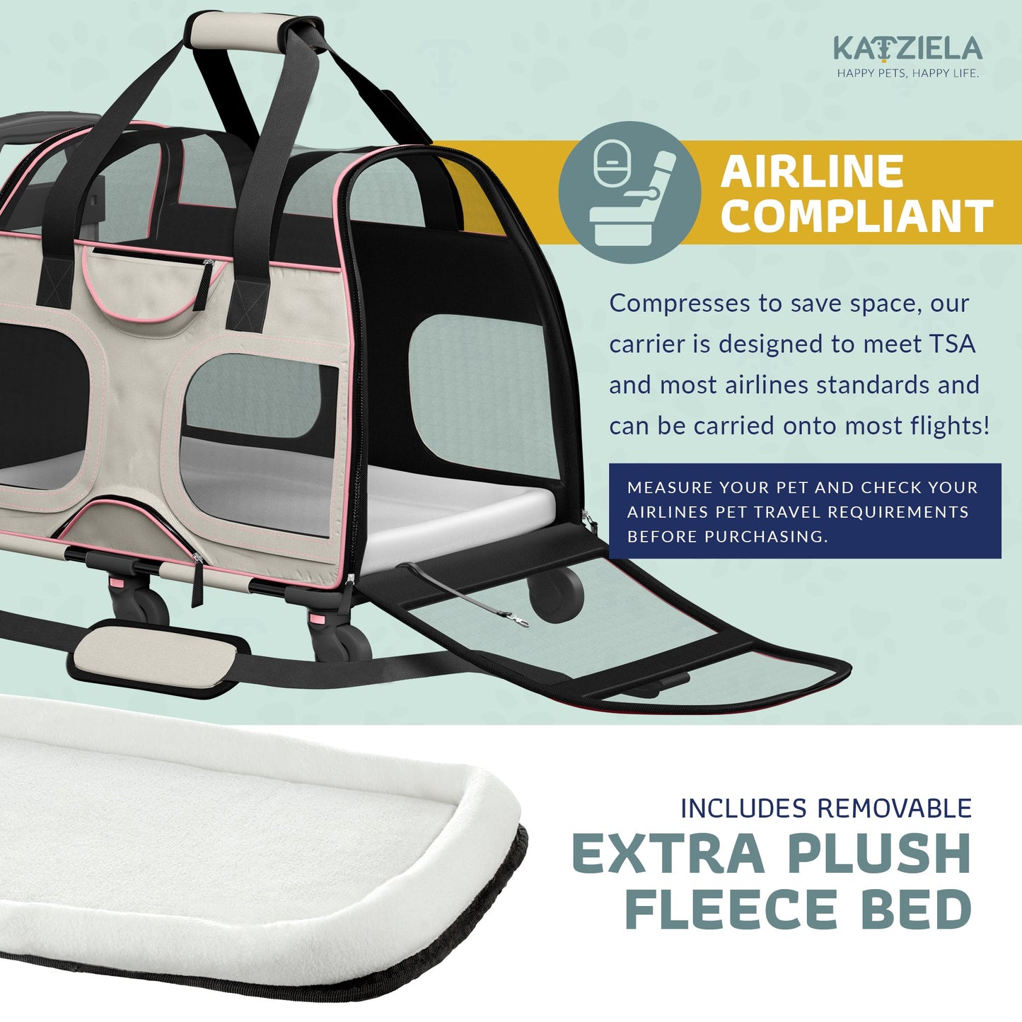 Luxury Rider Rolling Pet Carrier