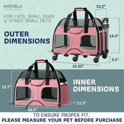Luxury Rider Rolling Pet Carrier