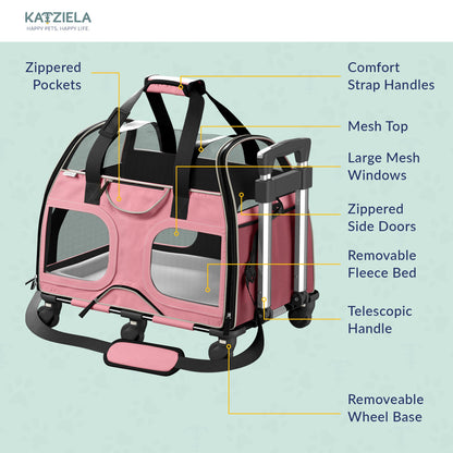 Luxury Rider Rolling Pet Carrier